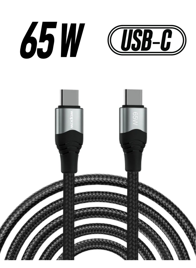 وبو 65 واط 6A كابل فائق السرعة كابل بيانات USB شحن سريع من النوع c إلى كابل من النوع c - Image 1