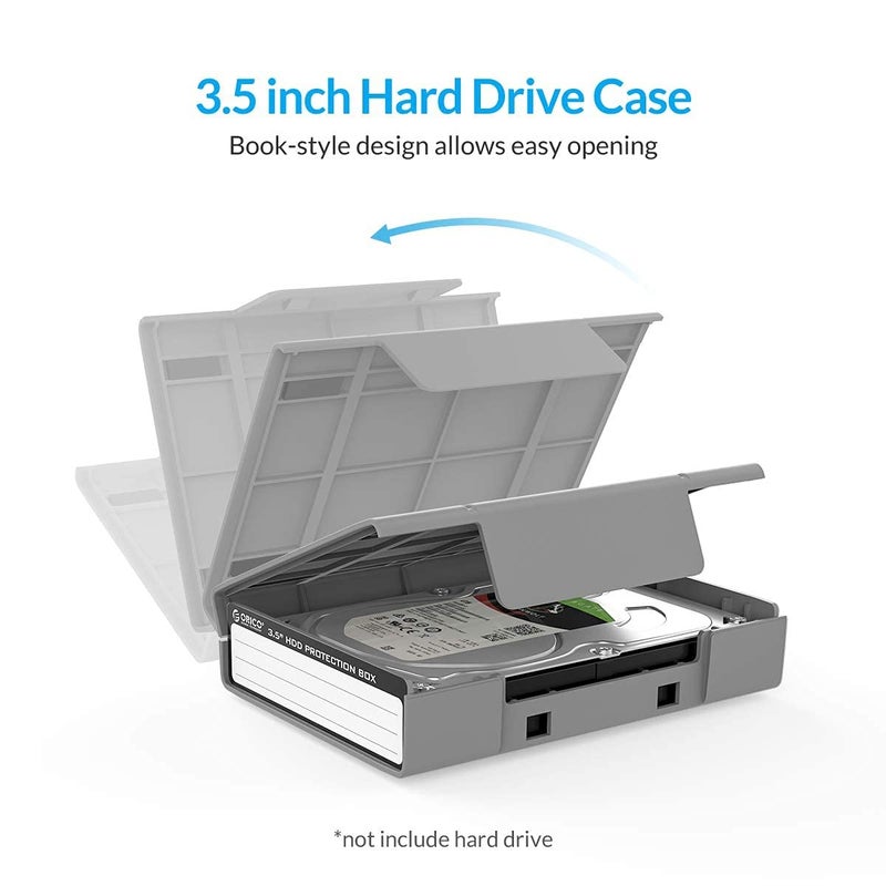 ORICO 3.5 Inch Hard Drive Case Protective Box with Anti-Static,Shockproof and Dustproof Function, Storage Case for HDD External Hard Drive Case,Gray,5 Pack-PHP35 - Image 2