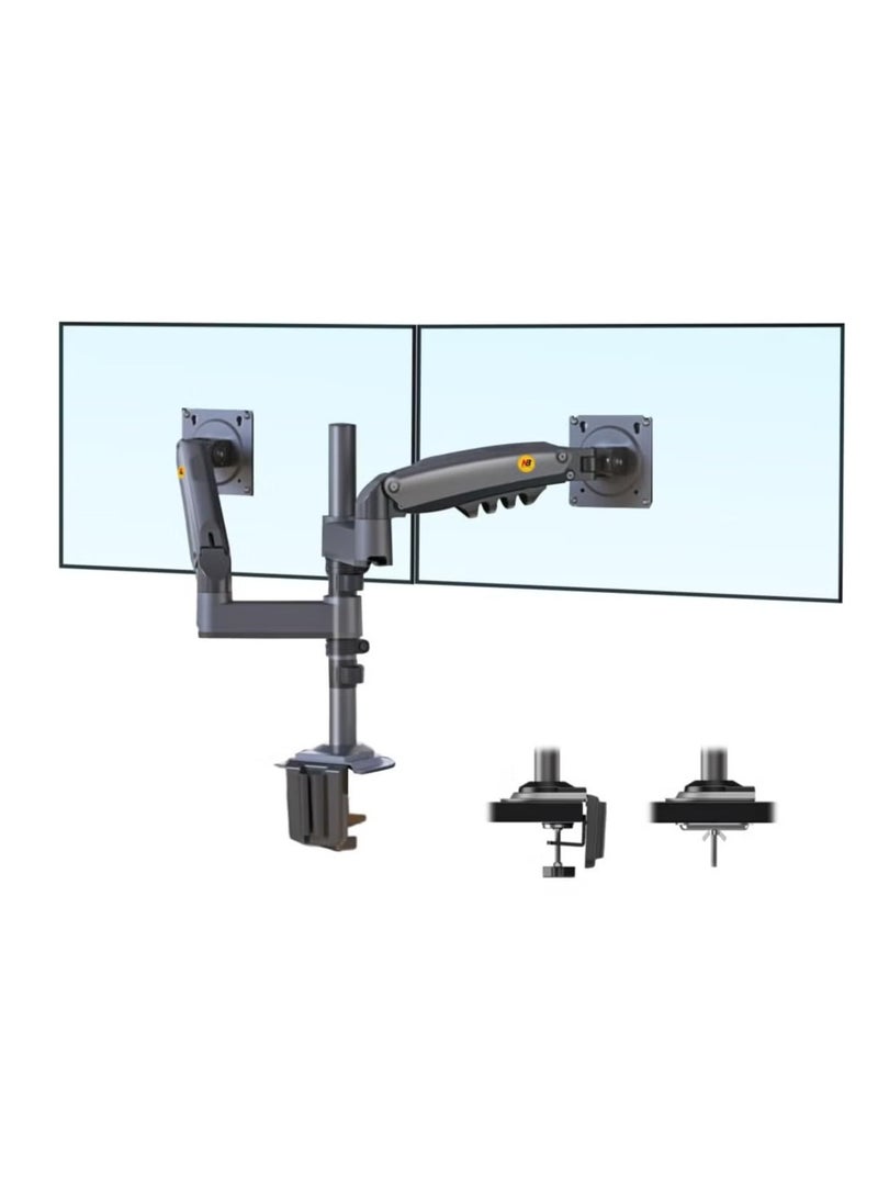 NB H180 Dual Monitor Desk Mount with Full Motion 17"-27" - Image 1