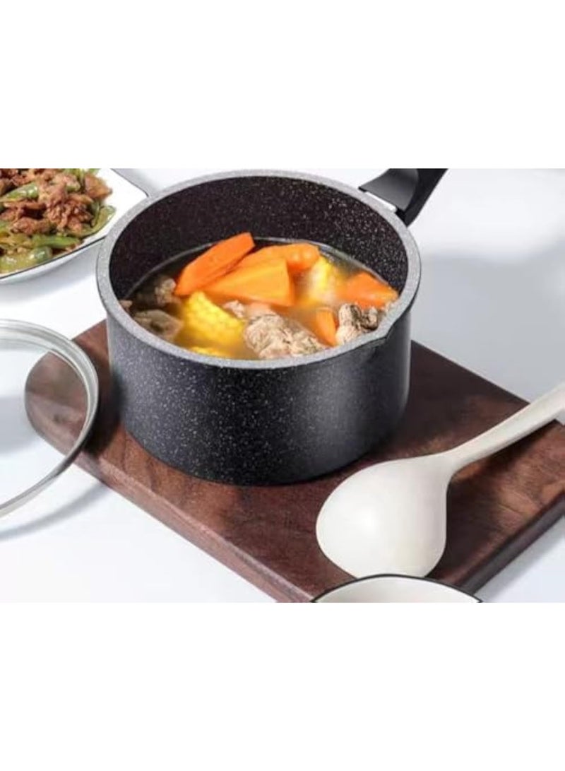 Arabest Stockpot Maifan Stone Milk Pot Non-Stick Pot Household Food Supplement Pot Milk Pot with Hot Milk Noodle Soup Pot Pans -Without Cover||22cm(with Lid) - Image 2