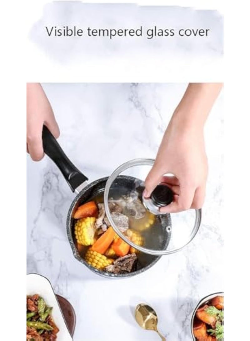 Arabest Stockpot Maifan Stone Milk Pot Non-Stick Pot Household Food Supplement Pot Milk Pot with Hot Milk Noodle Soup Pot Pans -Without Cover||22cm(with Lid) - Image 3