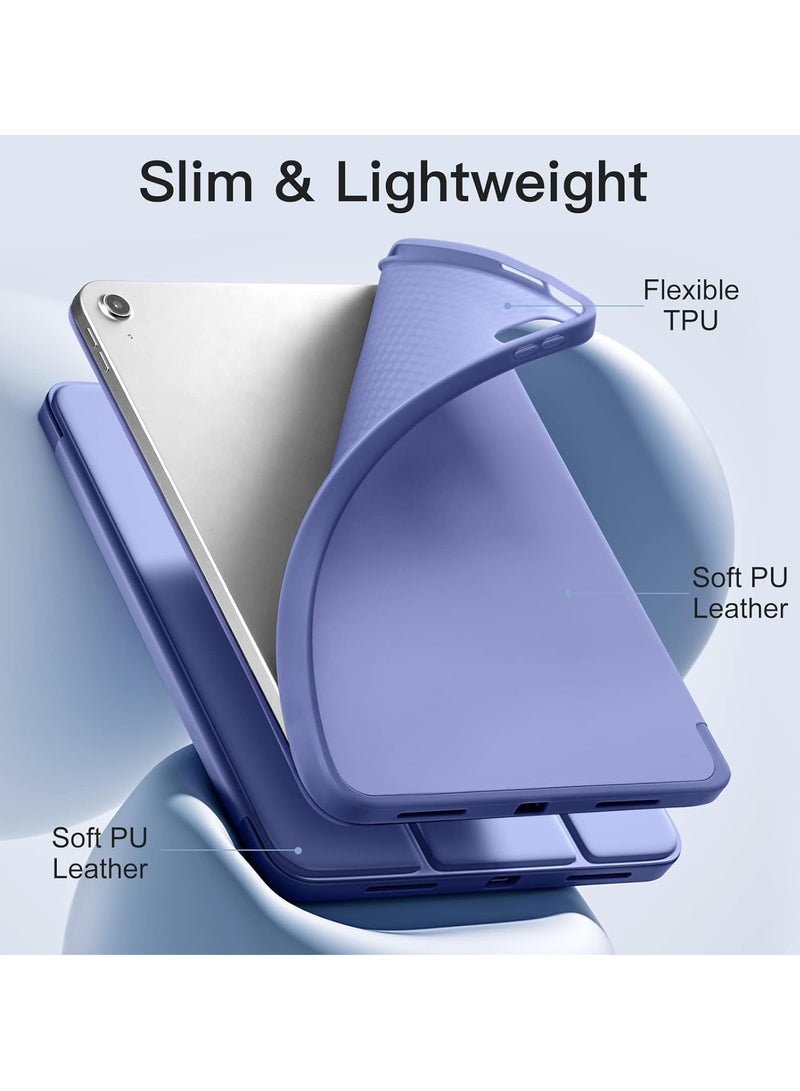 TIGER Compatible with iPad 10th Generation Case 10.9 Inch (2022) – Slim Trifold Stand Protective Cover with Pencil Holder – Soft TPU Back – Auto Sleep/Wake Function – Lightweight & Durable Smart Case  Blue Purple - Image 4