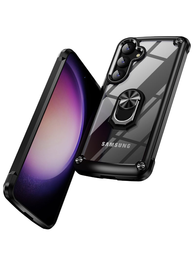 Rock Pow Heavy Duty Acrylic Protective Case with Magnetic Kickstand for Samsung Galaxy S24 - Black - Image 2