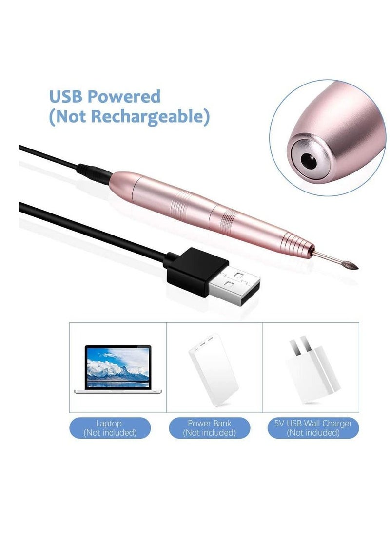 general Portable 11-in-1 USB Manicure Pedicure Nail File Polishing Drill Machine Tools Kit Set with Sanding Bands for Acrylic Gel Nails Removal, Home & Salon Use (Gold) - Image 3