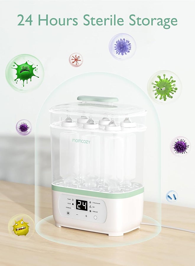 Momcozy Bottle Sterilizer and Dryer - 8-in-1 - Quick Sterilization & Drying - Electric Steam - For Baby Bottles - Image 3