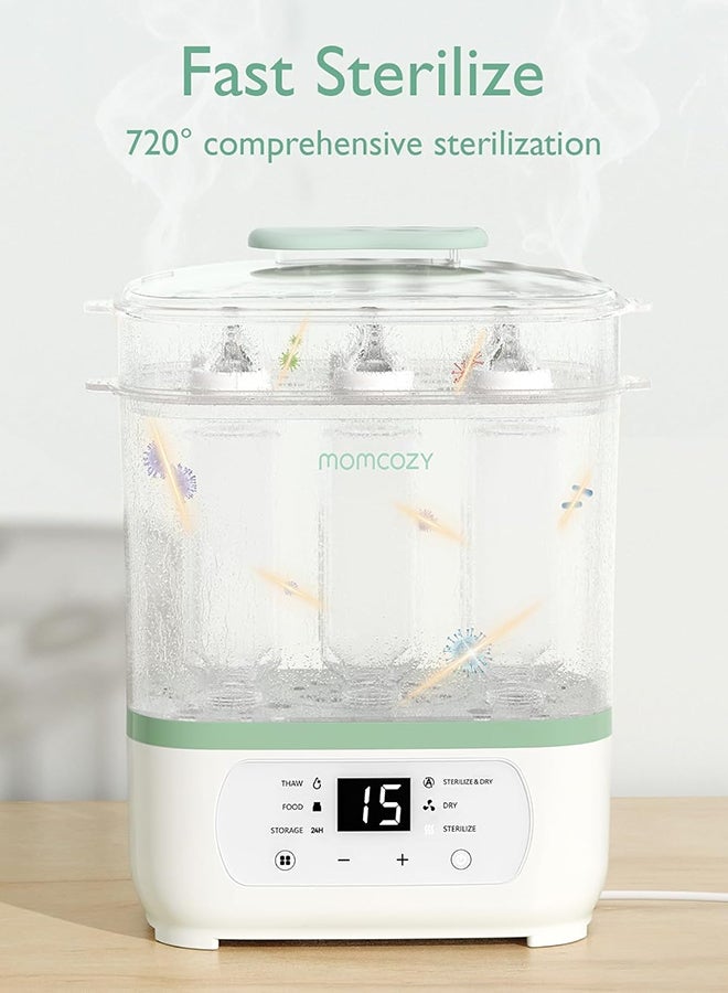 Momcozy Bottle Sterilizer and Dryer - 8-in-1 - Quick Sterilization & Drying - Electric Steam - For Baby Bottles - Image 5