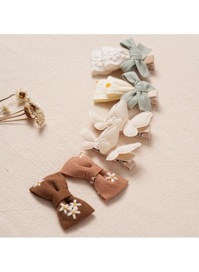 Fancy Clouds 16 Pcs Hair Clips for Girls with Bows Butterfly Flower,2" Fully Lined Alligator Clips and Barrettes,Handmade Hair Accessories for Baby Toddler Young Kids School Age Girls Gifts - Image 5