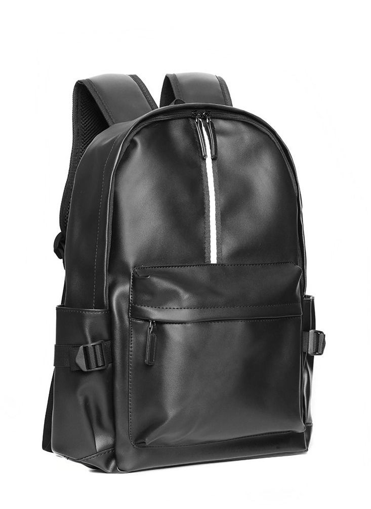 Generic - Leather Laptop Backpack for Men Women, School College Bookbag Casual Travel Daypack - Image 1