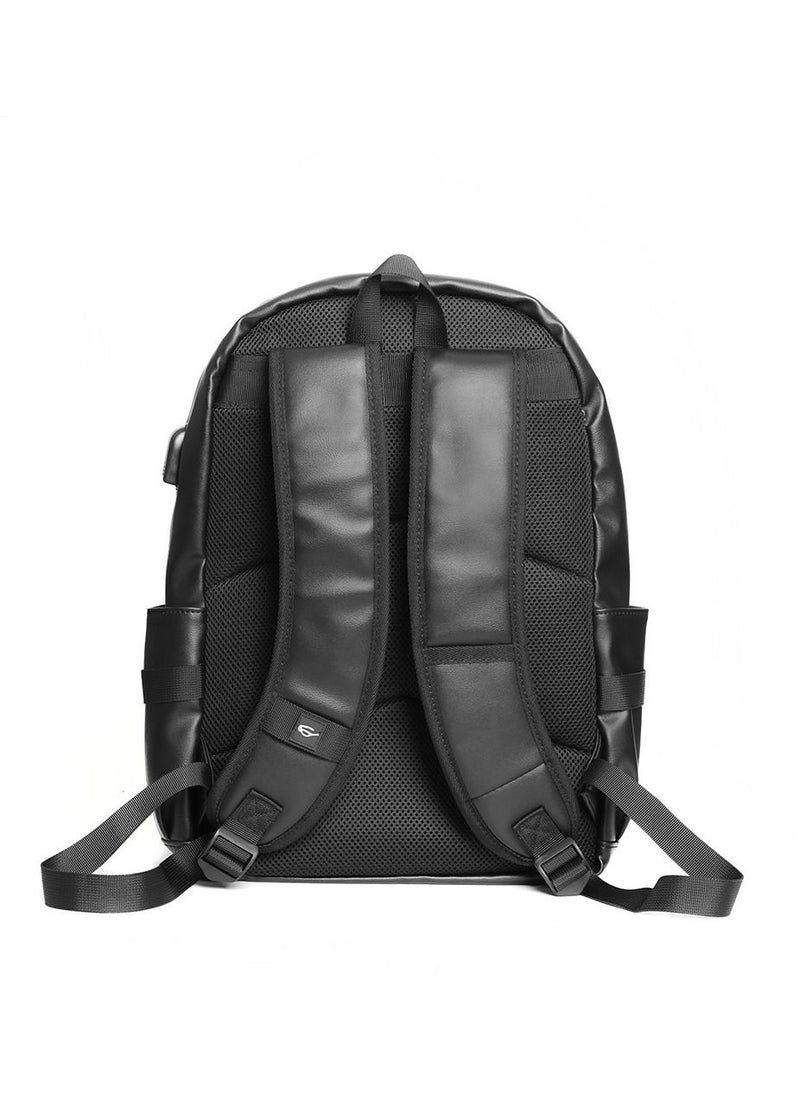 Generic - Leather Laptop Backpack for Men Women, School College Bookbag Casual Travel Daypack - Image 1