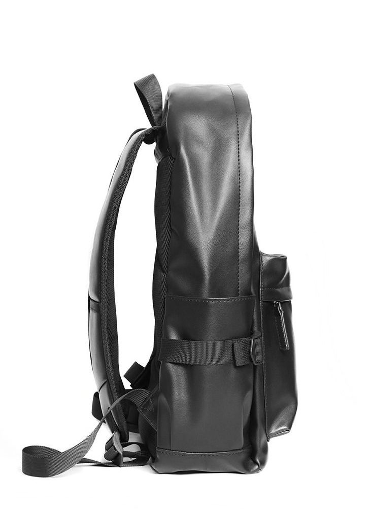 Generic - Leather Laptop Backpack for Men Women, School College Bookbag Casual Travel Daypack - Image 1
