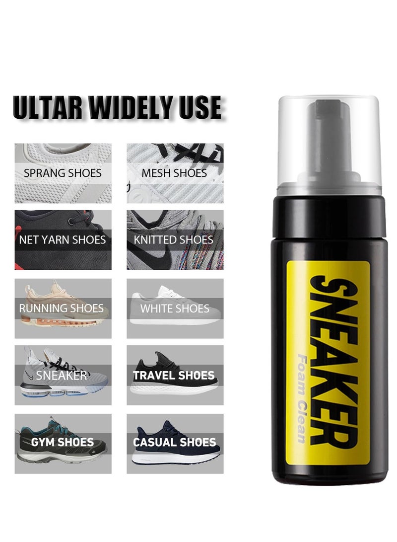 SOLARAE طقم تنظيف الأحذية، طقم تنظيف الأحذية للأحذية الرياضية، منظف رغوي خالي من الماء للأحذية الرياضية 5.3 أونصة مع فرشاة أحذية ومنشفة قماش ميكروفايبر، طقم تنظيف أحذية رياضية فاخر للسفر يعمل على معظم الأحذية - Image 4