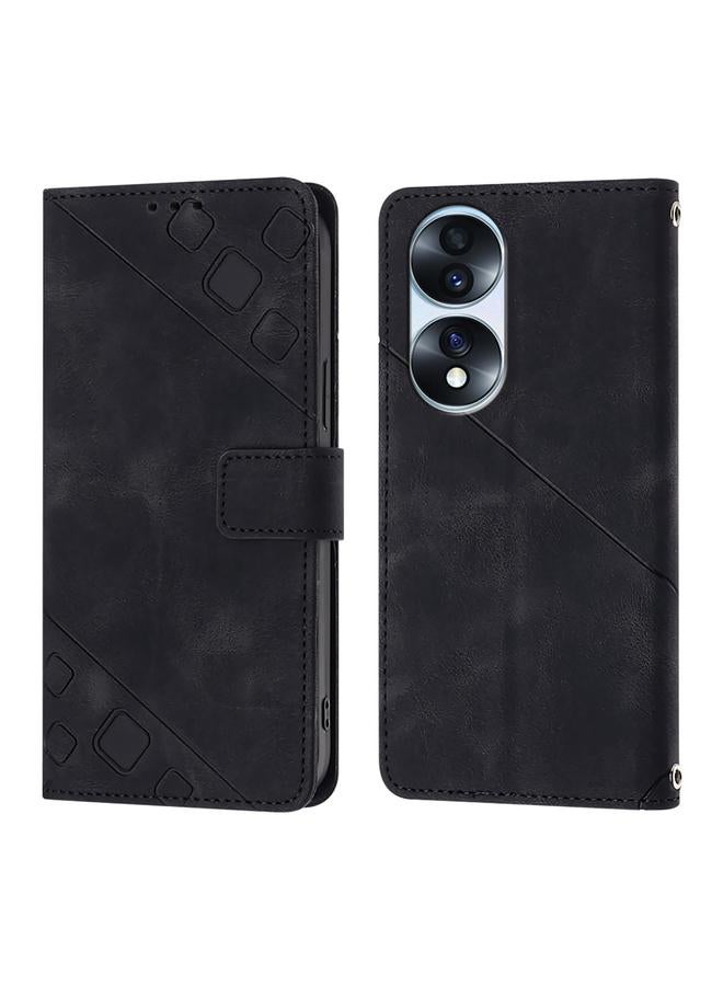 Zaboon Case For Honor 70 Pro Skin-feel Embossed Leather Phone Case - Image 2
