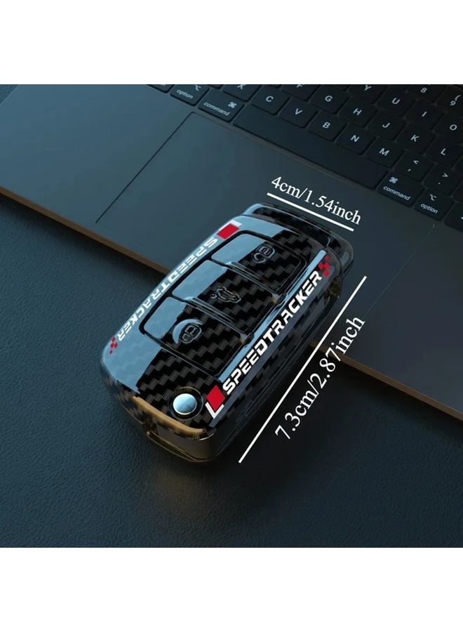 Carbon Fiber Car Key Fob Case Compatible With Audi Models - Image 4