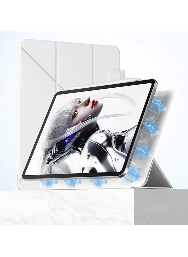 erorex Compatible With Nubia Redmagic Gaming Pad Pro 10.9 Inch (2024) Case Double Sided Magnetic Suction Clip Anti Drop Heat Dissipation Shell With Auto Sleep Wake (Gray White)  - Image 2