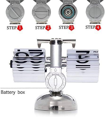 MBUYS MALL Retro Style Classic Metal Mechanical Display Battery Powered Flip Desk Shelf Clock Internal Gear Operated Flip Down Clock for Home Office - Image 4