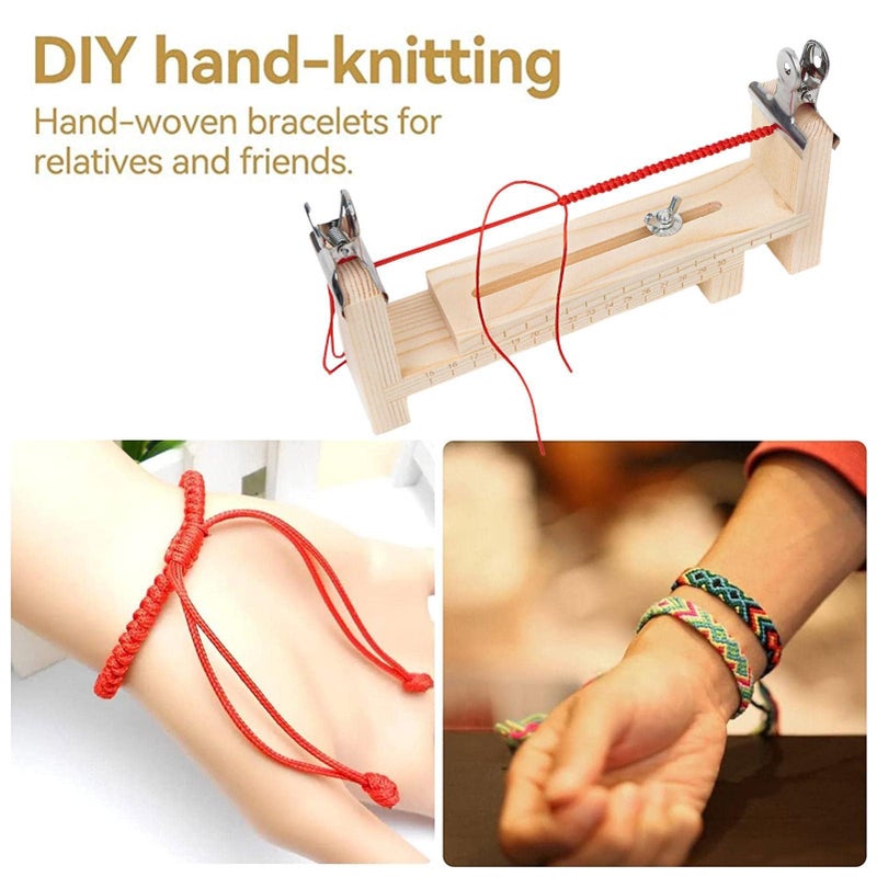 Houlibify Wood Bracelet Jig, Adjustable Paracord Jig Bracelet Maker DIY Hand Knitting Wristband Jig for Bracelets Necklaces Car Hangings - Image 3