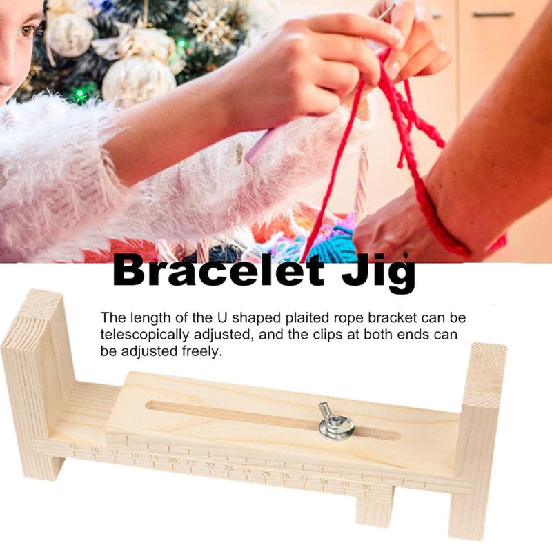 Houlibify Wood Bracelet Jig, Adjustable Paracord Jig Bracelet Maker DIY Hand Knitting Wristband Jig for Bracelets Necklaces Car Hangings - Image 2