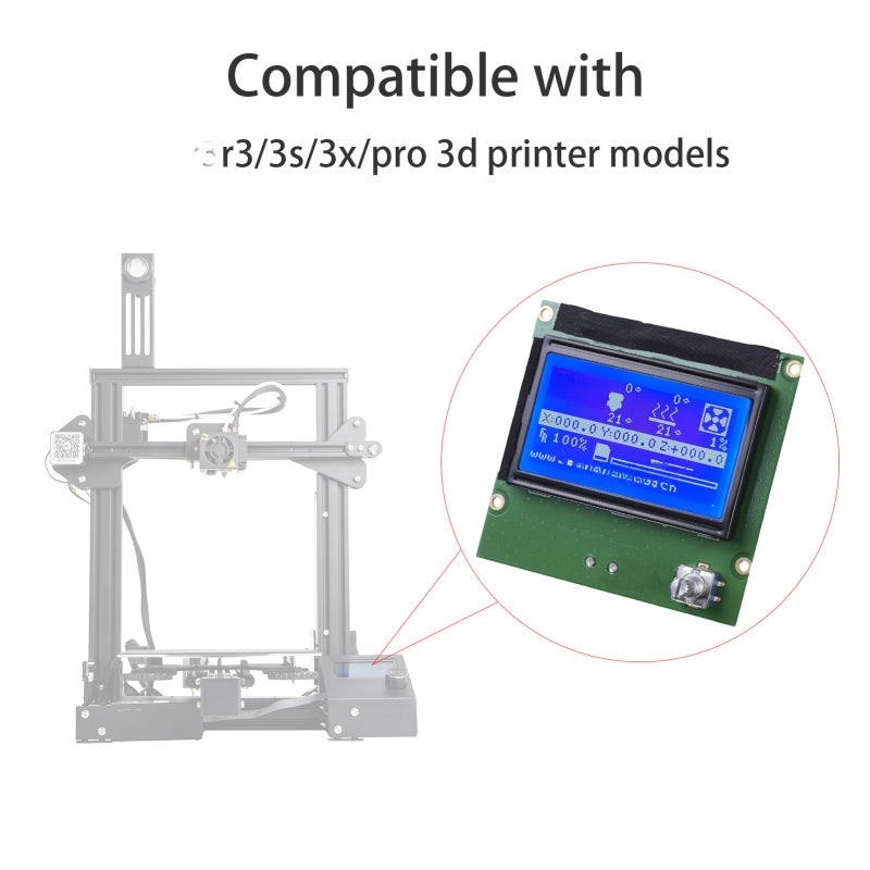 شاشة LCD 12864: مادة عالية الجودة ABS متعددة الألوان - شاشة طابعة ثلاثية الأبعاد متينة متوافقة لطابعات ثلاثية الأبعاد Ender3/3s/3x/pro التي يتم تصنيعها بنفسك - Image 4