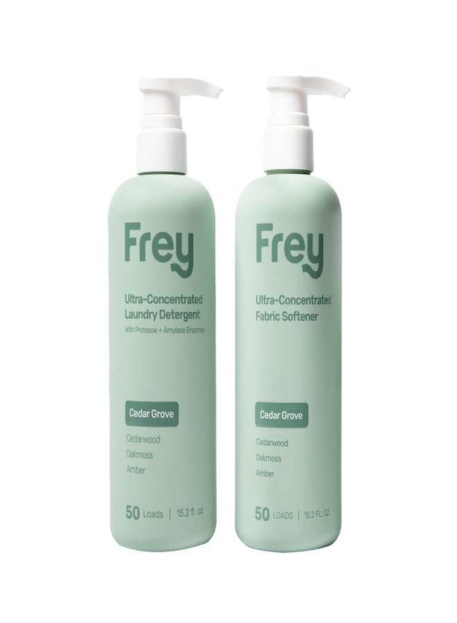 FREY Concentrated Liquid Laundry Detergent | Formulated for Sensitive Skin & HE Washers | Removes Stains Effectively | 50 Loads per Bottle (2-pack Cedar Grove) - Image 1