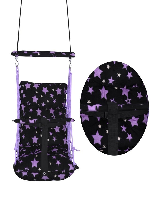 BOFFLE أرجوحة قطنية من بوفل للأطفال الرضع، قابلة للطي والغسل، من عمر سنة إلى 3 سنوات، مزودة بحزام أمان، مناسبة للمنزل والحديقة. أرجوحة للأطفال. مقاس المقعد والظهر 16 × 16 بوصة. - Image 4