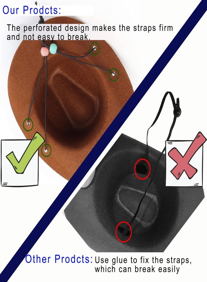 Mikayoo Dog Cowboy Hat and Bandana Scarfs - Pet Western Cowboy Halloween Costumes for Dogs Cats, 1 Set of 3 (Brown and Red,S) - Image 2