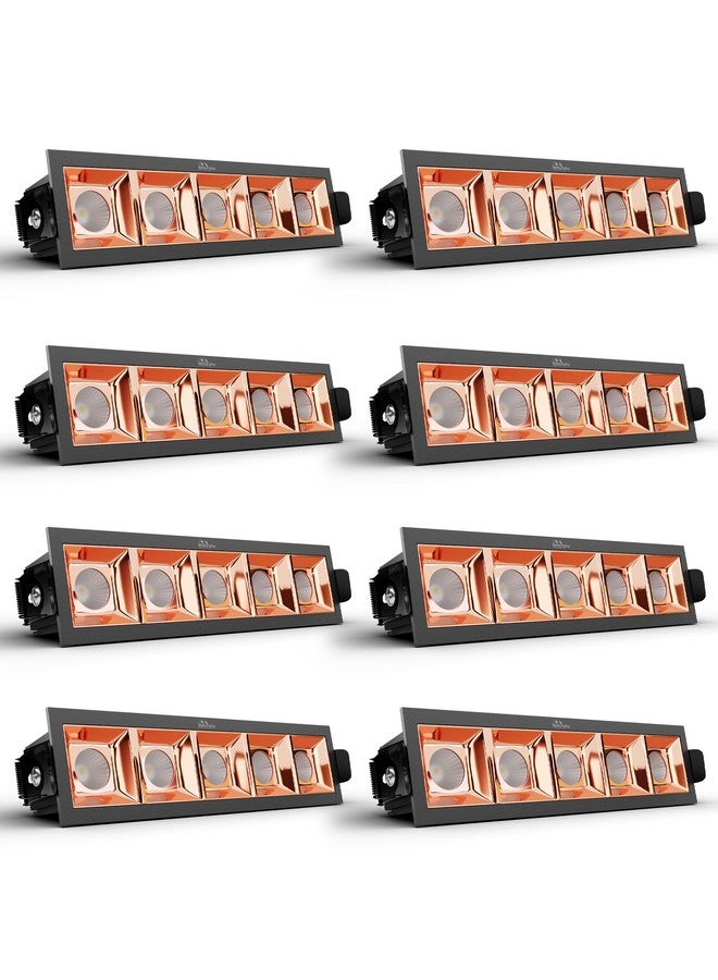 MURPHY Murphy 10W Rose Gold Finish Square Laser LED Ceiling COB Spot, Focus, Down Ceiling Light, Ceiling Pop Light (Warm White, Pack of 8), with 2 Years Warranty - Image 1