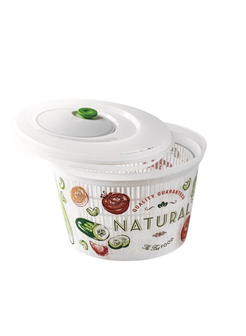 Snips Ulaop Plastic Vintage BPA Free Recyclable Dishwasher Safe Salad Spinner with Knob Lid White 4 Liter - Image 1