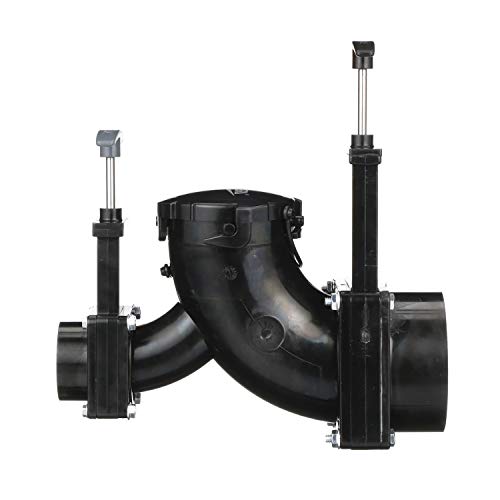 Valterra Ell Double Rotating Valve, Mess-Free Waste Valve for RV's, Campers, Trailers, 3" Hub x 1.5" Hub x 3" Bayonet Cap - Image 1
