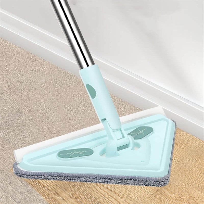 klarako 180 Degree Rotatable Triangle Cleaning Mop with Replaceable Mop Head Cloth, Multifunctional Telescopic Microfiber Cleaning Mop, Suitable for Window, Floor, Wall, Bathroom Clean (Green) - Image 1