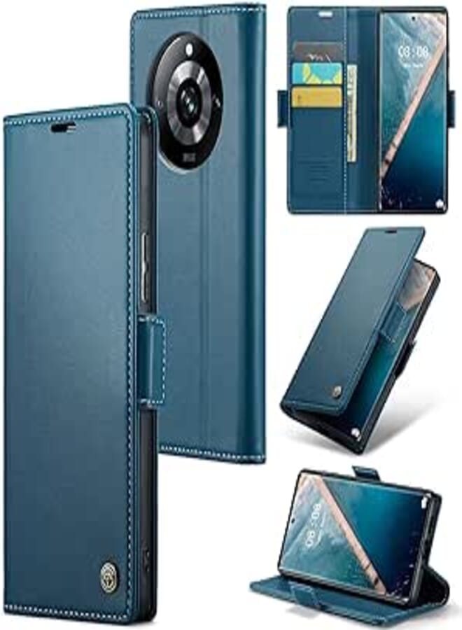 Phone Case Compatible with Realme 11 Pro/Realme 11 Pro Plus Case, Premium PU Leather Flip Case Cover with Card Holder Slot Compatible with Realme 11 Pro/Realme 11 Pro Plus (Blue)