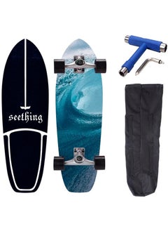 Seething 30 Inch CX4 Surf Skateboard With Backpack & Tool, Huge Waves 