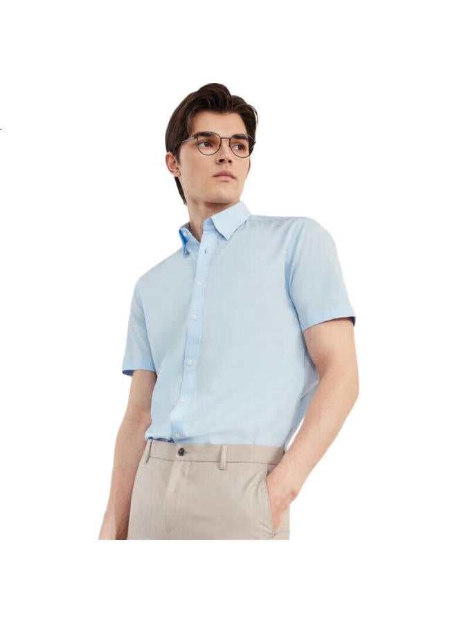 G2000 Men'S Cotton Blend Skin-Friendly Pinstripe Short Sleeve Shirt 41131982G2 Blue 03 - Image 3
