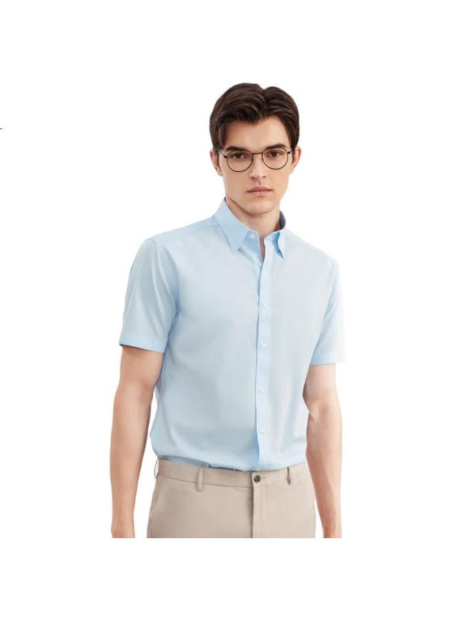 G2000 Men'S Cotton Blend Skin-Friendly Pinstripe Short Sleeve Shirt 41131982G2 Blue 03 - Image 2