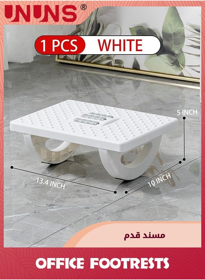 UNUNS Foot Rest For Under Desk,Rocking Foot Stool Footrest,Ergonomic Footrest For Office Chair With Massage Surface,Foot Stool For Office Chair Home Travel,White  - Image 2