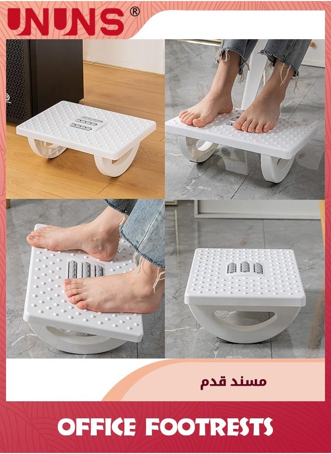 UNUNS Foot Rest For Under Desk,Rocking Foot Stool Footrest,Ergonomic Footrest For Office Chair With Massage Surface,Foot Stool For Office Chair Home Travel,White  - Image 5