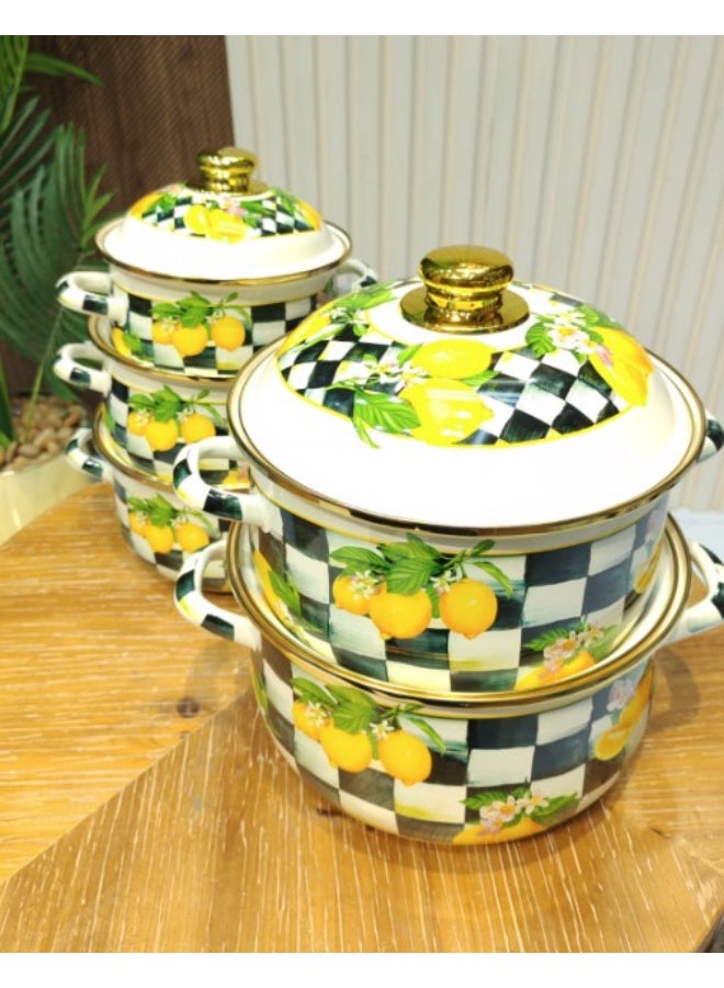 ليانج كومباني طقم قدور شينكو نقش ليمون - Image 3