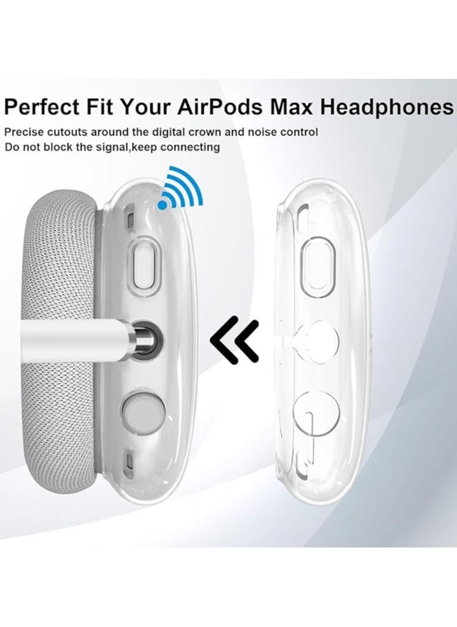 Generic - 3-in-1 Accessories Case Protector Cover for Airpods Max White，Silicone Case Cover for AirPods Max Headphones,Anti-Scratch Ear Pad Case Cover/Clear TPU Ear Cups Cover/Headband Cover for AirPods Max - Image 1