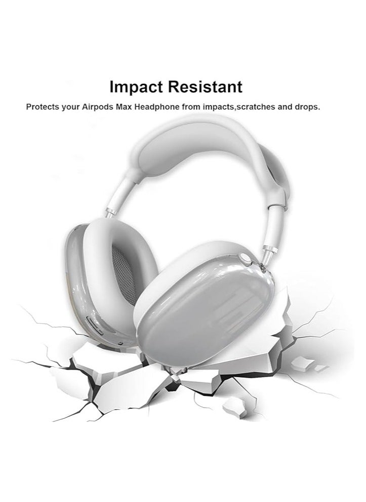 Generic - 3-in-1 Accessories Case Protector Cover for Airpods Max White，Silicone Case Cover for AirPods Max Headphones,Anti-Scratch Ear Pad Case Cover/Clear TPU Ear Cups Cover/Headband Cover for AirPods Max - Image 1