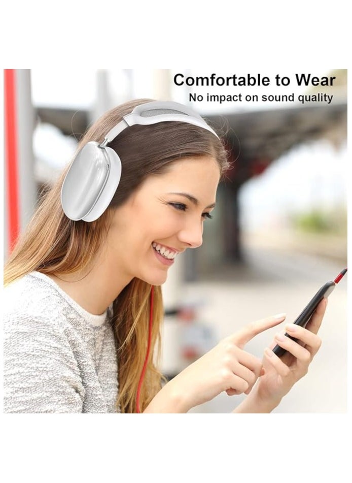 Generic - 3-in-1 Accessories Case Protector Cover for Airpods Max White，Silicone Case Cover for AirPods Max Headphones,Anti-Scratch Ear Pad Case Cover/Clear TPU Ear Cups Cover/Headband Cover for AirPods Max - Image 1