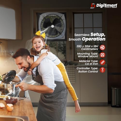 DIGISMART 9 Inch Powerful Exhaust Fan, Air Suction for Kitchen & Bathroom, Less Noise, Clean & Fresh Air, 22W Motors Ventilation Fan, 1 Year Warranty (Silver) - Image 3