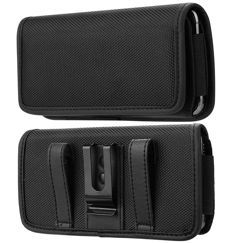 X spring Nylon Cell Phone Holster Extra Large Phone Holster with Velcro Closure Portable Cell Phone Belt Holder Pouch Cover Dual Phone Holster Pouch with Belt Clip for a Lot of Smartphone