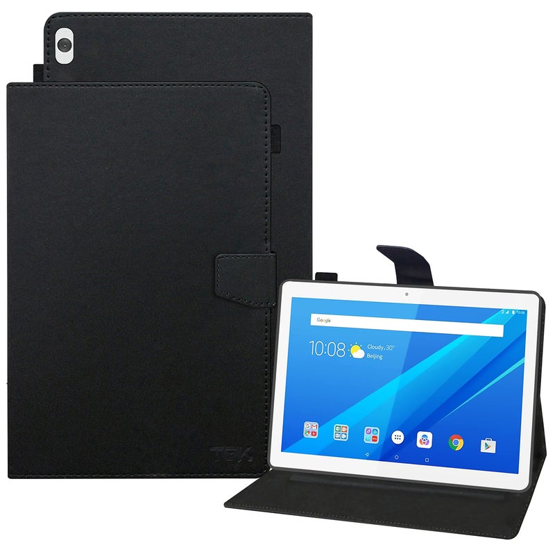 TGK Leather Flip Stand Cover with TPU Back Case for Lenovo Tab M10 HD X505X Cover TB-X505F TB-X505L TB-X505X TB-X605L TB-X605F Black - Image 1