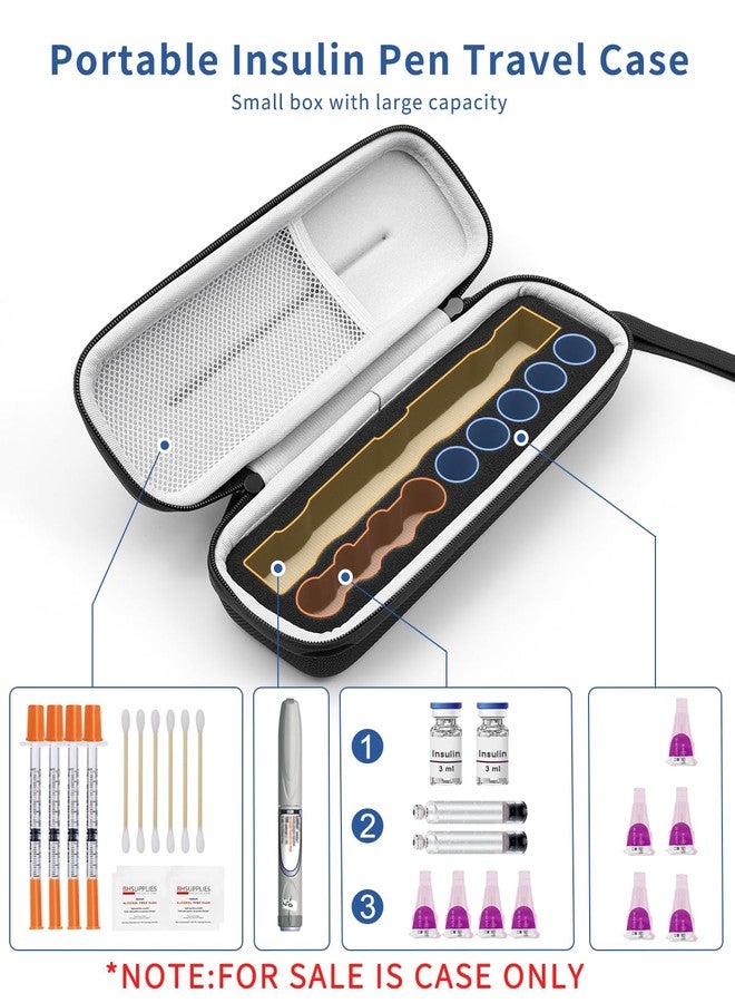Krypthos Diabetic Supplies Travel Carrying Case, Daily Use Insulin Pen Holder Case for Insulin Vials, Insulin Pens, and Needle Storage - Image 4