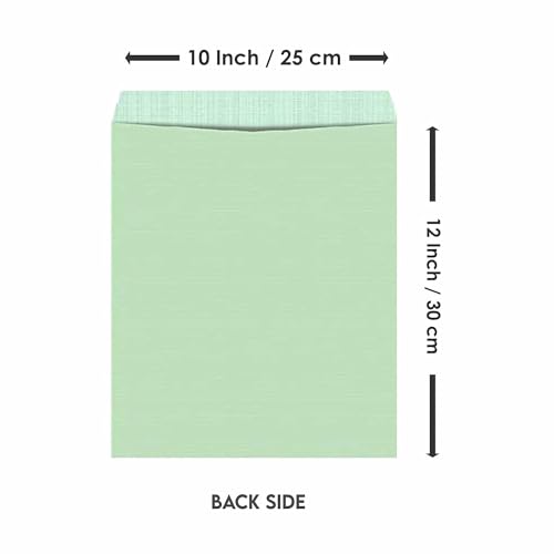 GLOBAL PREMIUM A4 Size Business Green Catalogue Envelope Courier Cover (12x10 Inch, 50 Pcs) / Cloth Lined Courier Pouch for Documents, Letters, Invitations, Post, Office – Ledger Green, Pack of 50 - Image 5