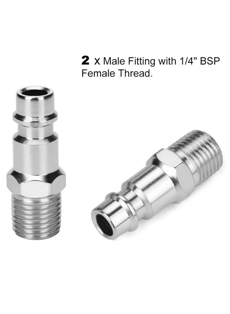 ZVEV موصلات الهواء، 10 قطع مجموعة موصلات ومقابس هواء 1/4" BSP للذكور والإناث - Image 3
