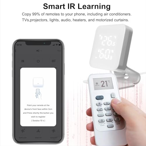 WOOX Smart Air Conditioner & Heater Pump Controller, WiFi IR Remote Control for Mini Split AC, Portable & Window AC, Temperature and Humidity Automation Controllers, Compatible with Alexa/Google - Image 4