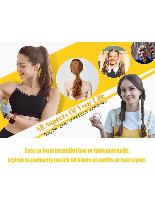 Beyond 24 Pcs Hair Elastics Hair Ties Kit Ponytail Holders Hair Bands for Girl Hair Accessories (Colorful) - Image 3