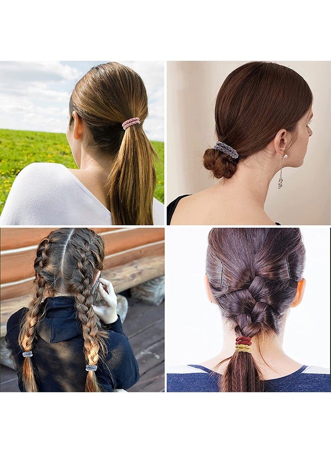 Beyond 24 Pcs Hair Elastics Hair Ties Kit Ponytail Holders Hair Bands for Girl Hair Accessories (Colorful) - Image 5