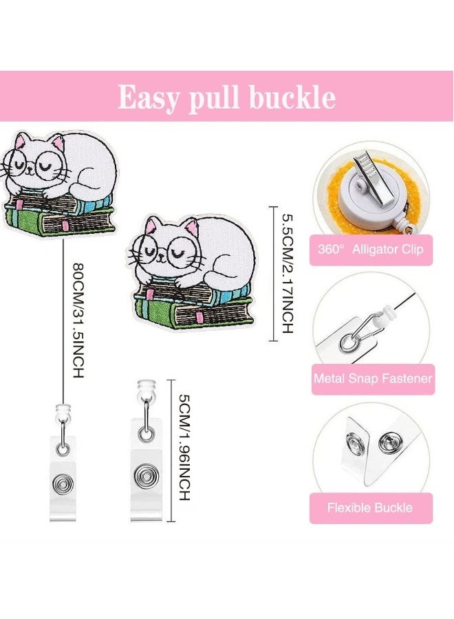 Generic Premium 10 Pcs Cat Badge Reel Set, Retractable & Decorative ID Card Holder with 360° Rotating Alligator Clip, Perfect for Nurses, Doctors, Teachers, Students - Image 3