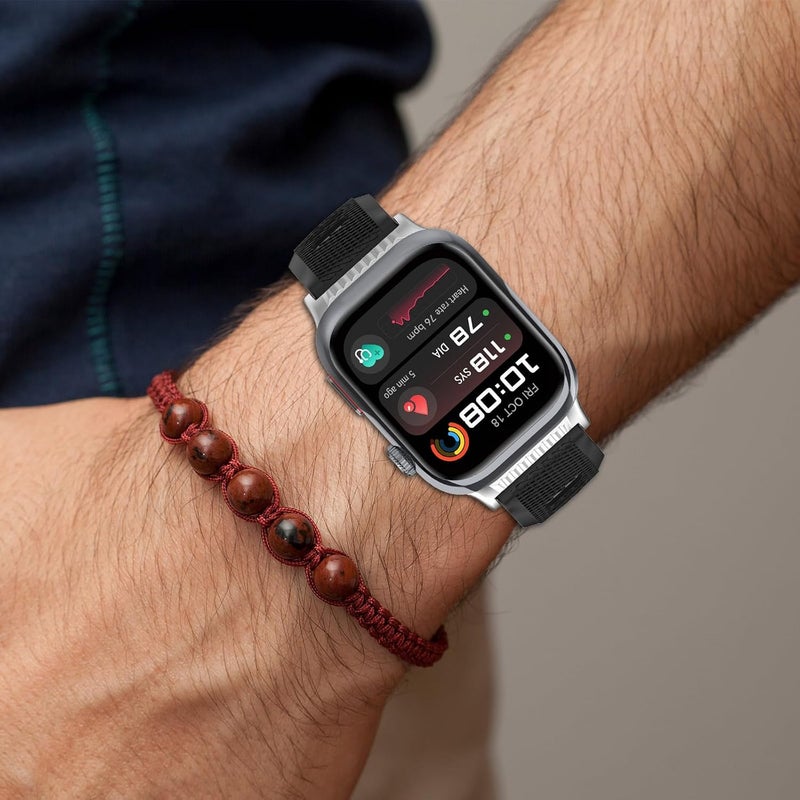 أشرطة معصم قابلة للتعديل من متوافقة مع ساعة Huawei Watch D2، معصم سيليكون مريح مع شريط تحرير سريع، إكسسوارات ساعة ذكية (أسود) - Image 5